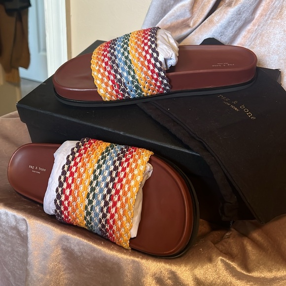 Rag & Bone Bailey Multi Color Knit Slides Sandals Slippers Size EU 41/11 - Picture 17 of 17